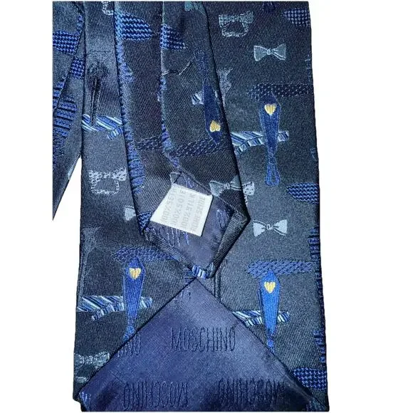VINTAGE MOSCHINO SILK TIE All Over Tie Pattern MOSCHINO MADE IN ITALY - Picture 3 of 5